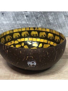 Coconut shell bowl Handmade | Decorative bowl Elephant Design Handmade-CS11